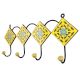 Yellow Turquoise Floral Tiles Hooks